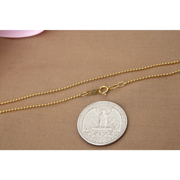 14K Gold Filled Ball Chain, High Quality Bead Necklace, Dainty Minimalist Chain - Picture 4 of 5